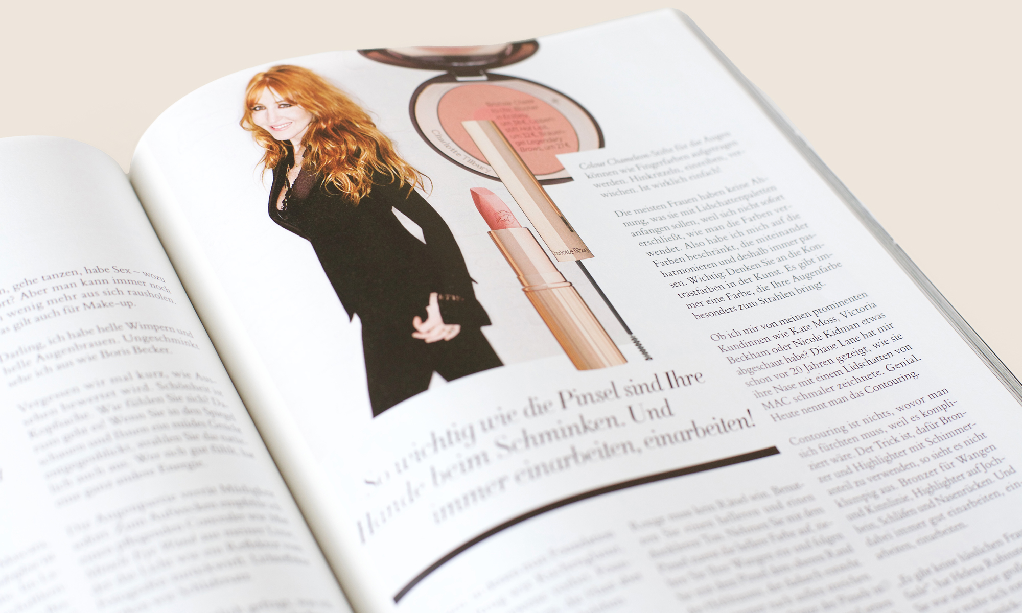 Magazine page from the Charlotte Tilbury interview